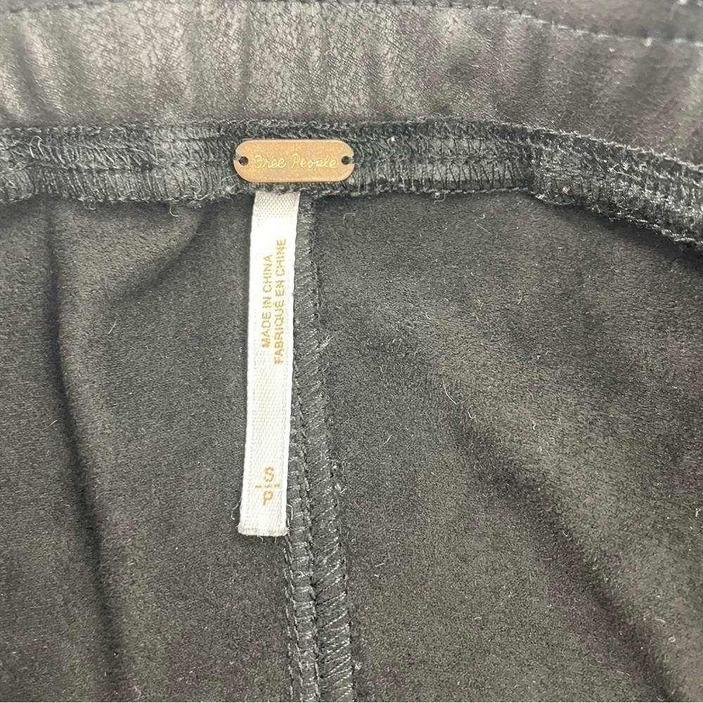 Free People‎ Carbon Vegan Suede Faux Leather Skinny Black Pants - Picture 7 of 10